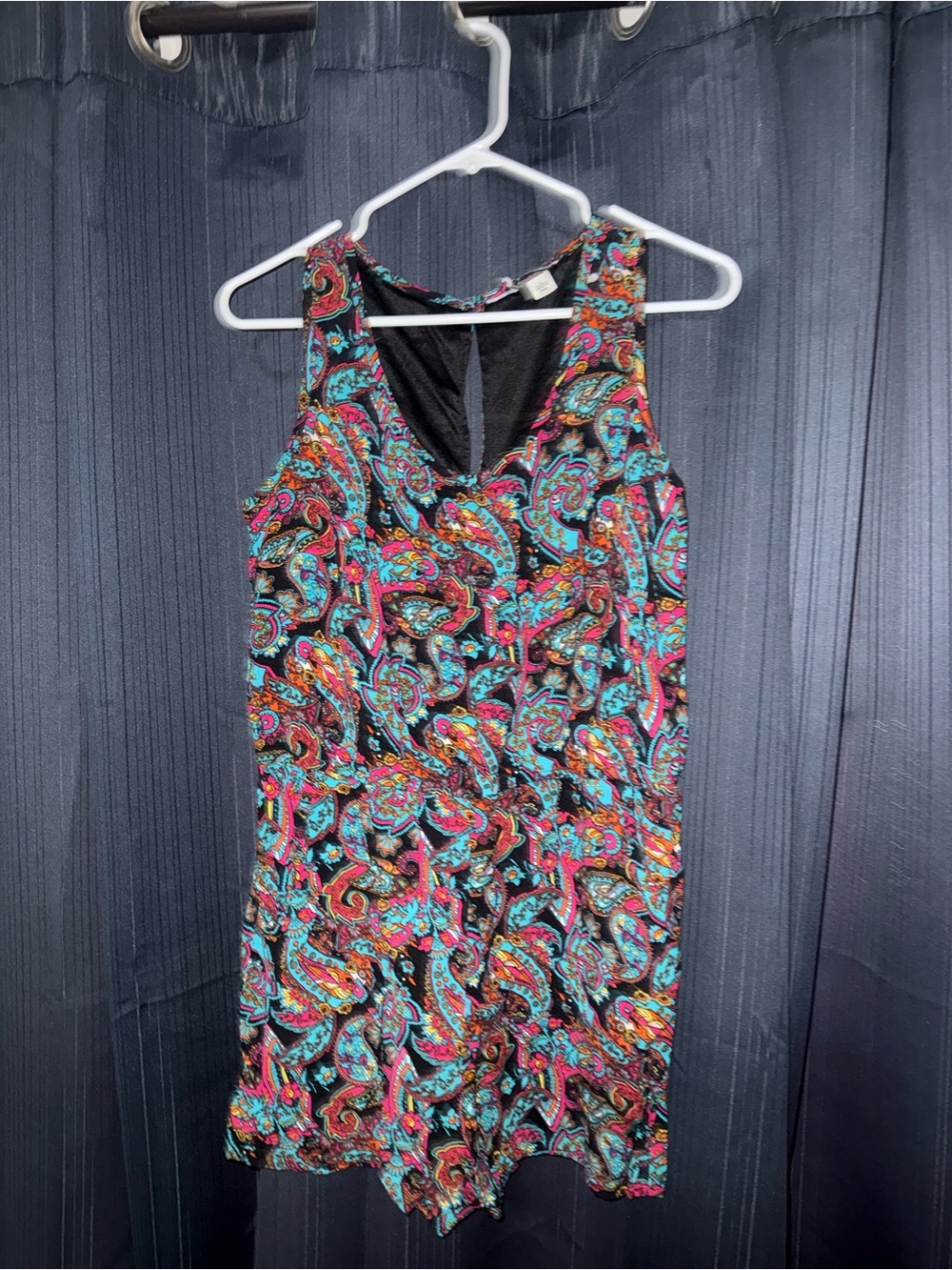 Colorful Paisley Romper Size Large – Sleeveless Summer Playsuit